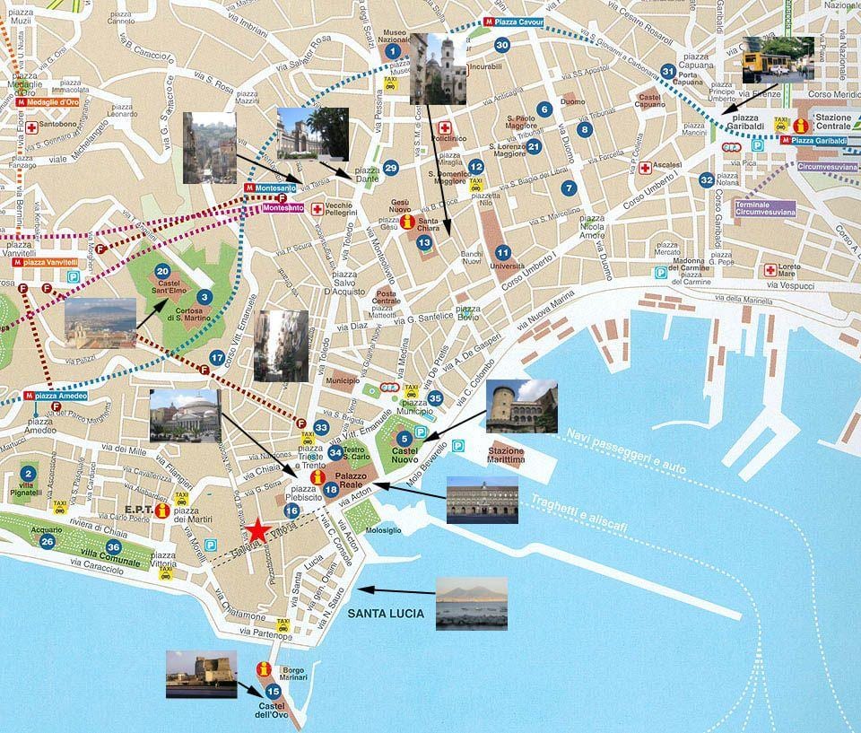 地図ナポリのポート