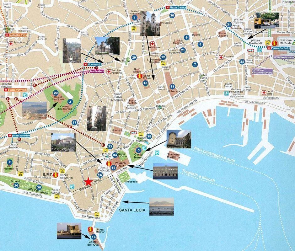 ナポリイタリアのクルーズポートの地図