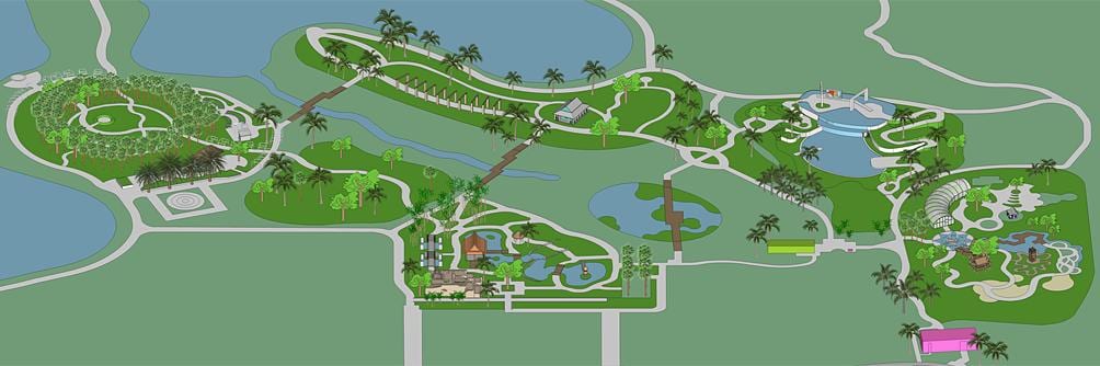 地図のナポリ植物園