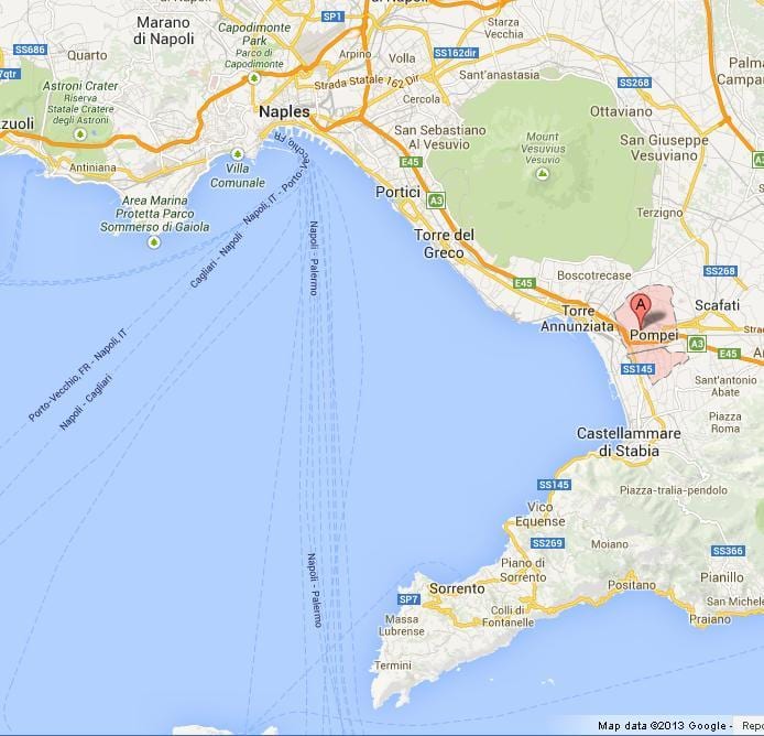 地図のナポリ湾イタリア